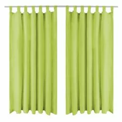 VIDAXL Rideau Occultant Avec Boucles 2 Pcs 140 X 225 Cm Vert