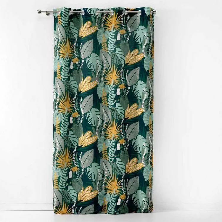 Paris Prix Rideau à Œillets Imprimé Brazilia 140x280cm Vert