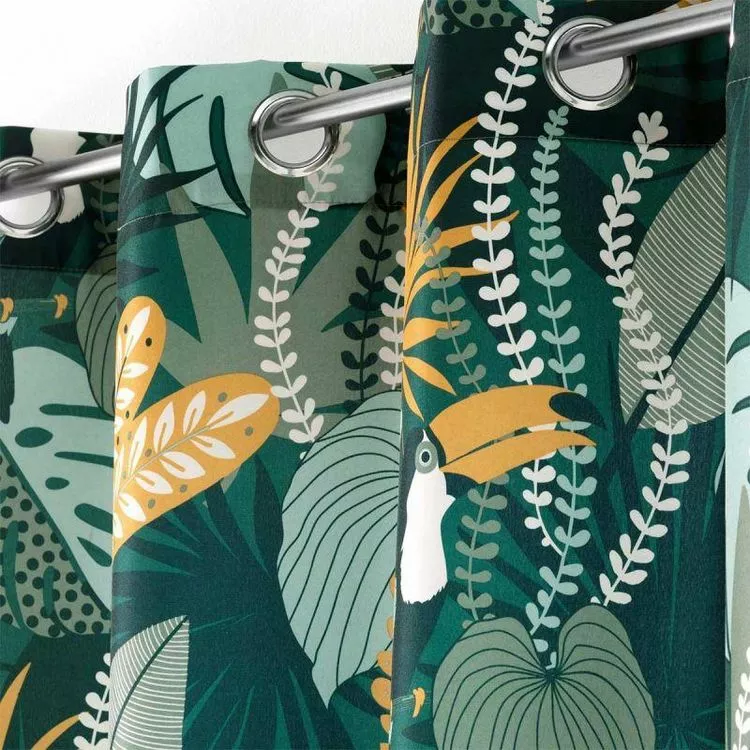 Paris Prix Rideau à Œillets Imprimé Brazilia 140x280cm Vert – Image 2