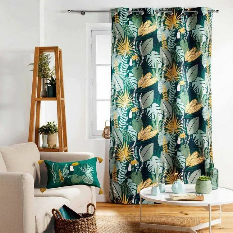 Paris Prix Rideau à Œillets Imprimé Brazilia 140x280cm Vert – Image 3