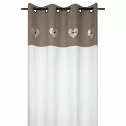 Lovely Casa Rideau à œillets 140x260 Cm Meane Taupe