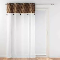 Paris Prix Rideau Voilage à Œillets Evie 140x240cm Choco