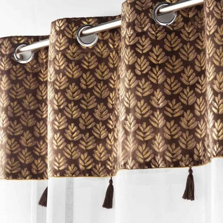 Paris Prix Rideau Voilage à Œillets Evie 140x240cm Choco – Image 2