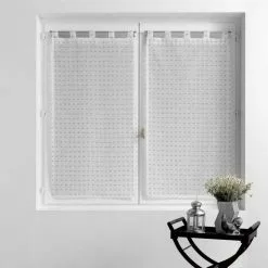 Paris Prix Paire De Voilages Pomponella 60x160cm Gris