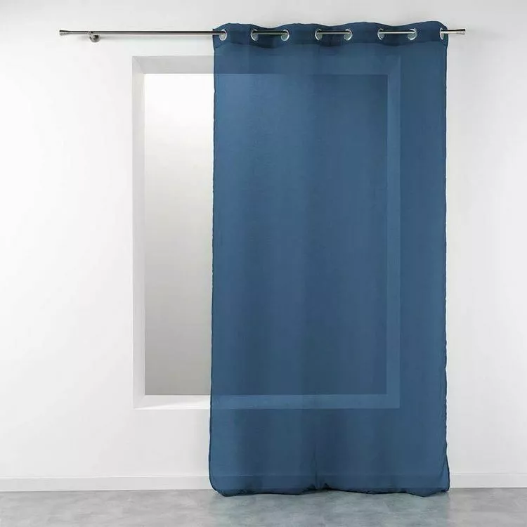 Paris Prix Rideau Voilage Étamine Telma 140x240cm Bleu Marine