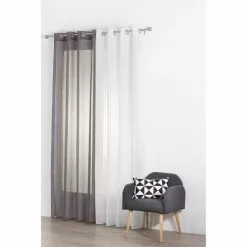 ATMOSPHERA Rideau Voilage Uni à Oeillets Métal En Polyester 140x240cm ETAMINE