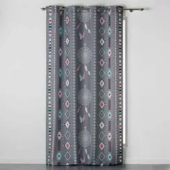 Paris Prix Rideau Imprimé Indila 140x260cm Anthracite & Menthe