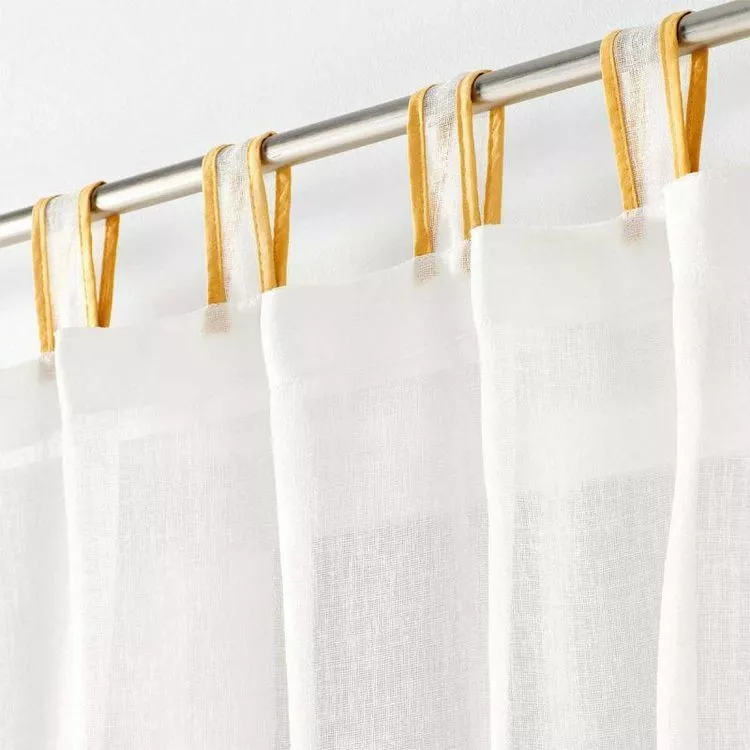 Paris Prix Rideau Voilage Ă Passants Casalina 140x280cm Blanc & Jaune â Image 2