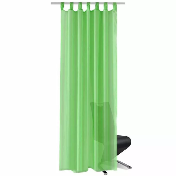 VIDAXL Rideau Fin Vert Pomme 140x225 Cm 2 Pcs – Image 2