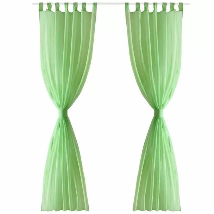 VIDAXL Rideau Fin Vert Pomme 140x225 Cm 2 Pcs – Image 3