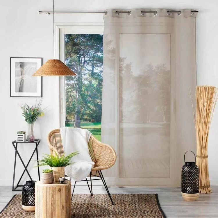Paris Prix Rideau Voilage à Œillets Sandra 140x280cm Lin – Image 3