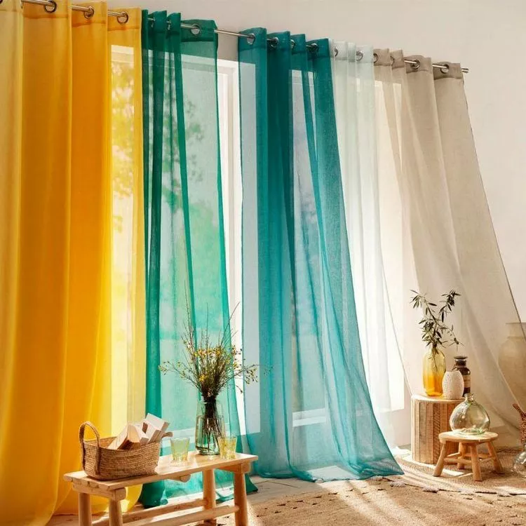 Paris Prix Rideau Voilage à Œillets Sandra 140x280cm Lin – Image 4