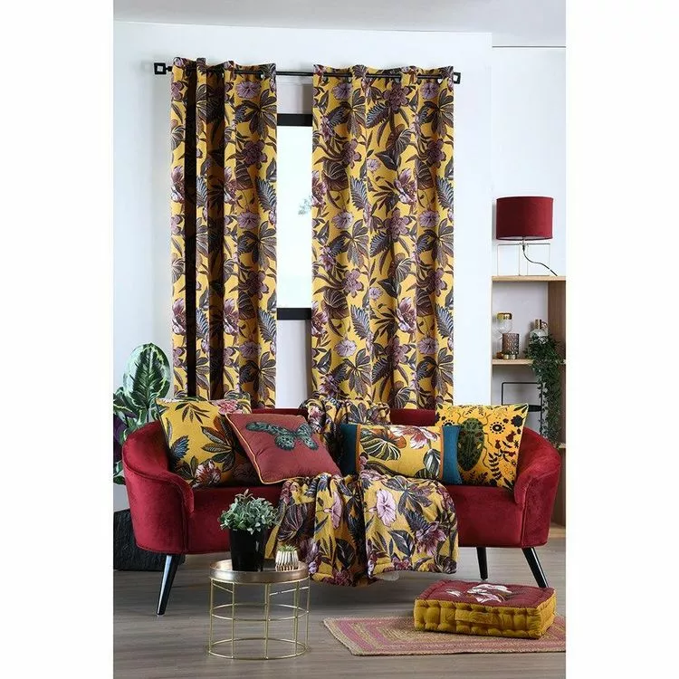 Lovely Casa Rideau à œillets Occultant 140x260 Cm Curiosity Moutarde – Image 2