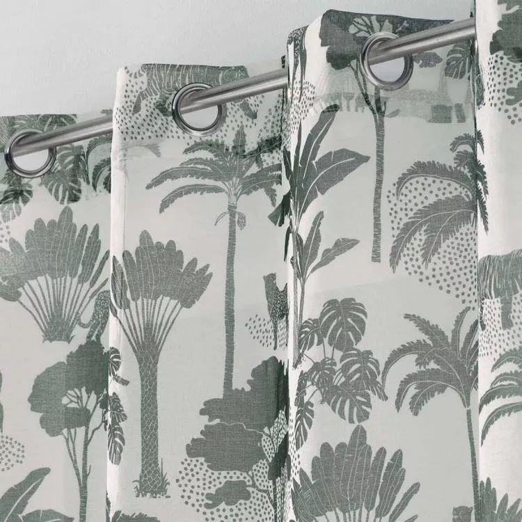 Paris Prix Rideau Voilage à Œillets Manapany 140x240cm Kaki – Image 2