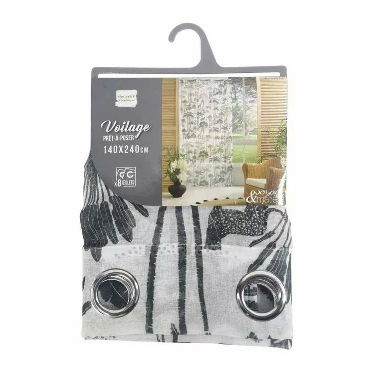 Paris Prix Rideau Voilage à Œillets Manapany 140x240cm Kaki – Image 3