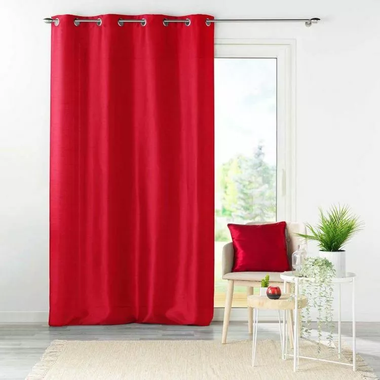 Paris Prix Rideau Ă Oeillets Shana 140x240cm Rouge
