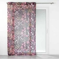 Paris Prix Rideau Voilage à Œillets Florabella 140x240cm Prune