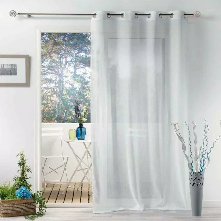 Paris Prix Rideau Voilage à Œillets Zazy 140x280cm Blanc – Image 5