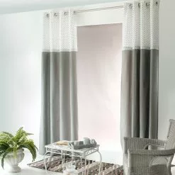 No Name Rideau à œillets 140x240 Margot Gris Coton