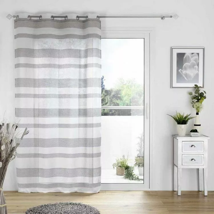 Paris Prix Rideau Voilage à Œillets Palerma 140x280cm Blanc – Image 5