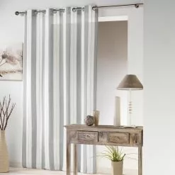 Paris Prix Rideau Voilage à Passants Hélios 140x240cm Gris