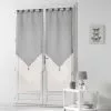 Paris Prix Paire De Voilages Duo 60x160cm Blanc & Gris