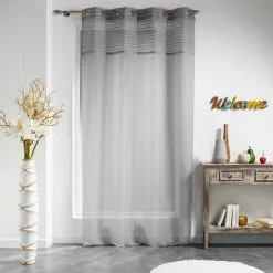 Paris Prix Rideau Voilage Olonne 140x240cm Gris