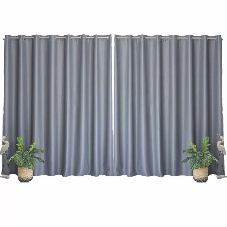 TOILINUX Lot De 2 Grands Rideaux Unis Occultants Avec Ćillets - 300 X 240 Cm - Gris