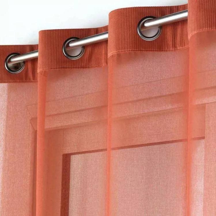 Paris Prix Rideau Voilage à Œillets Casual 140x240cm Terracotta – Image 2
