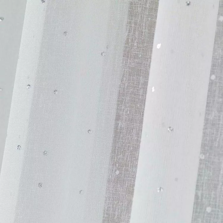 Paris Prix Rideau Voilage Ă Oeillets Elea 140x240cm Blanc & Argent â Image 2