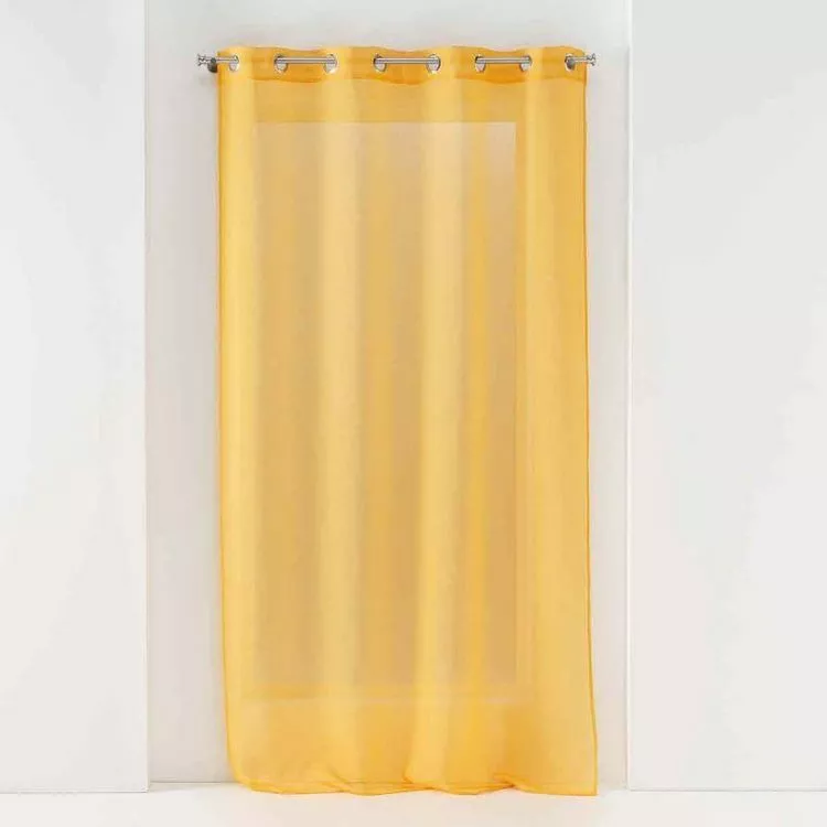 Paris Prix Rideau Voilage à Œillets Sandra 140x180cm Jaune