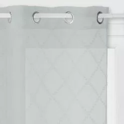 ATMOSPHERA Voilage Design Jacquard Eté Indien - 140 X 240 Cm - Gris