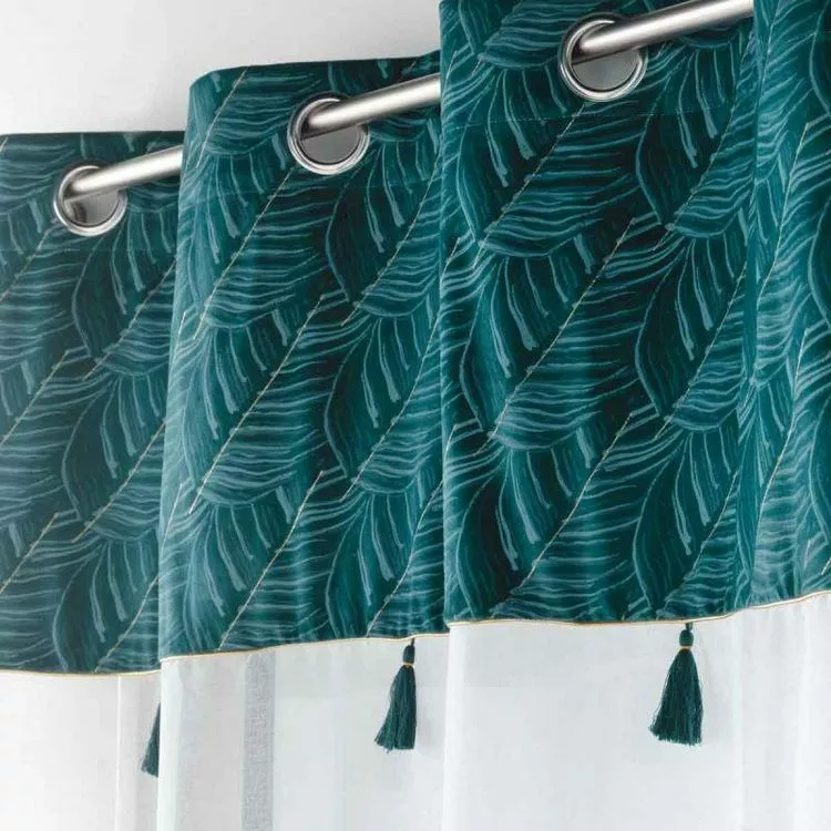 Paris Prix Rideau Voilage à Œillets Palmina 140x280cm Bleu – Image 2