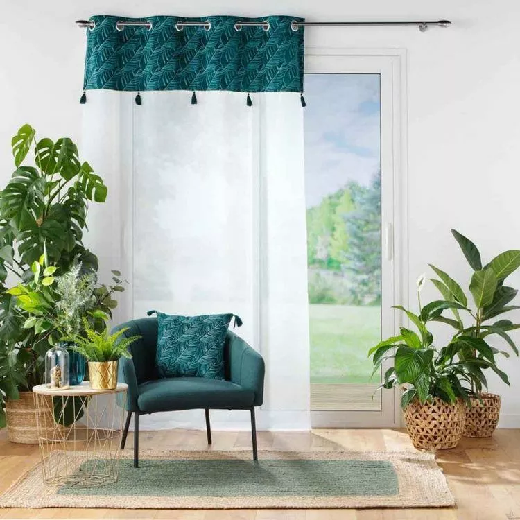 Paris Prix Rideau Voilage à Œillets Palmina 140x280cm Bleu – Image 4