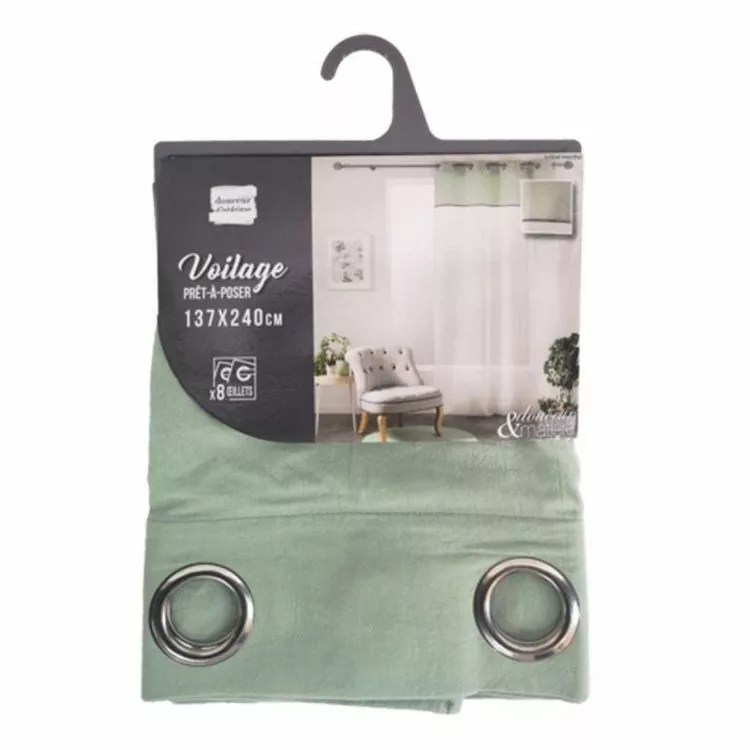 Paris Prix Rideau Voilage à Œillets Jolibel 137x240cm Menthe – Image 4