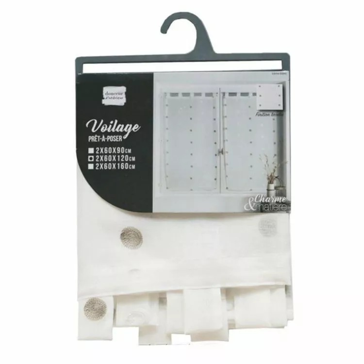 Paris Prix Paire De Voilages Lorna 60x120cm Blanc â Image 4