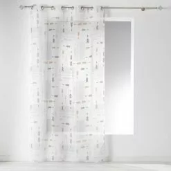 Paris Prix Rideau Voilage à Œillets Boho Chic 140x240cm Blanc