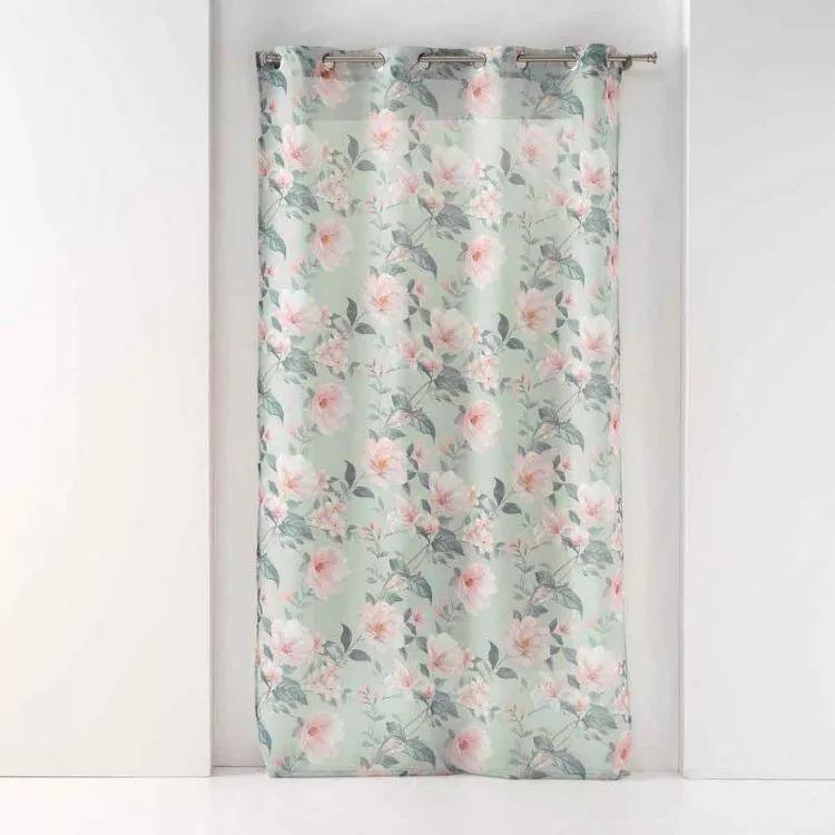 Paris Prix Rideau Voilage Imprimé Alissia 140x280cm Menthe