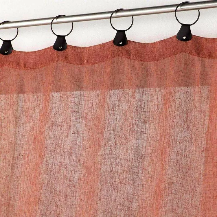 Paris Prix Rideau Voilage à Anneaux Linka 140x280cm Terracotta – Image 2