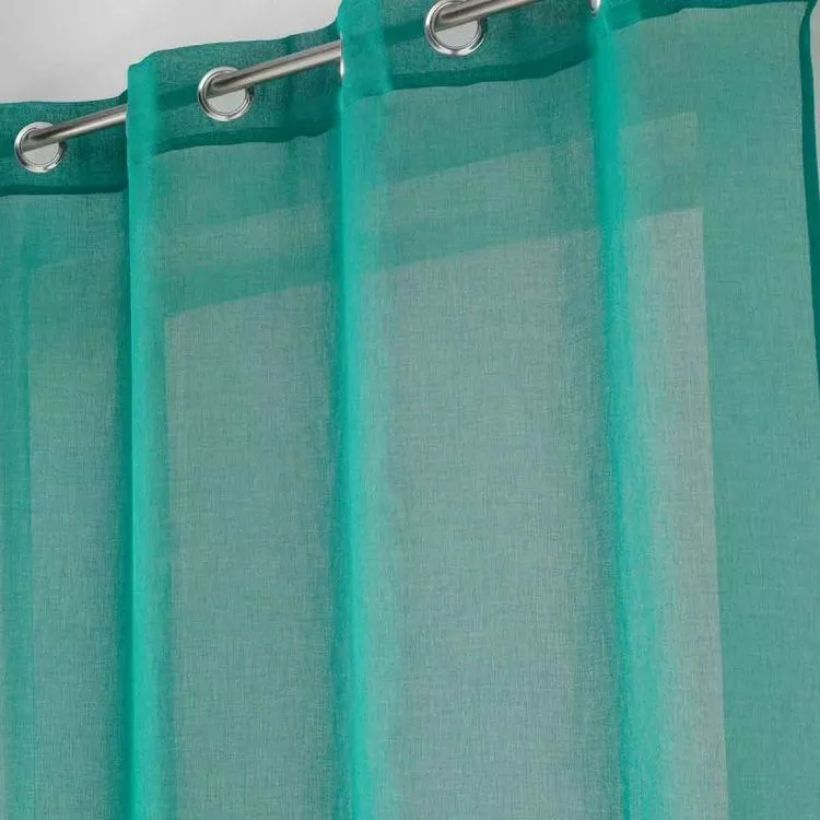 Paris Prix Rideau Voilage à Œillets Sandra 140x180cm Émeraude – Image 2