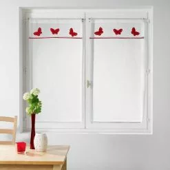 Paris Prix Paire De Voilages Opaline 60x90cm Rouge