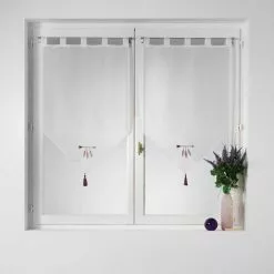 Paris Prix Paire De Voilages Flechette 60x160cm Blanc