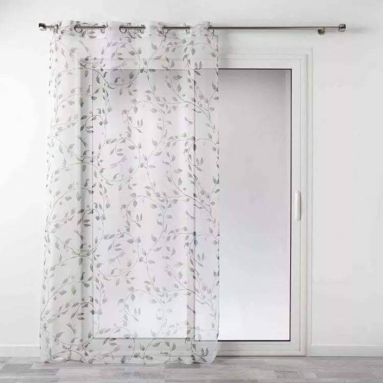 Paris Prix Rideau Voilage à Œillets Ancolie 140x240cm Blanc