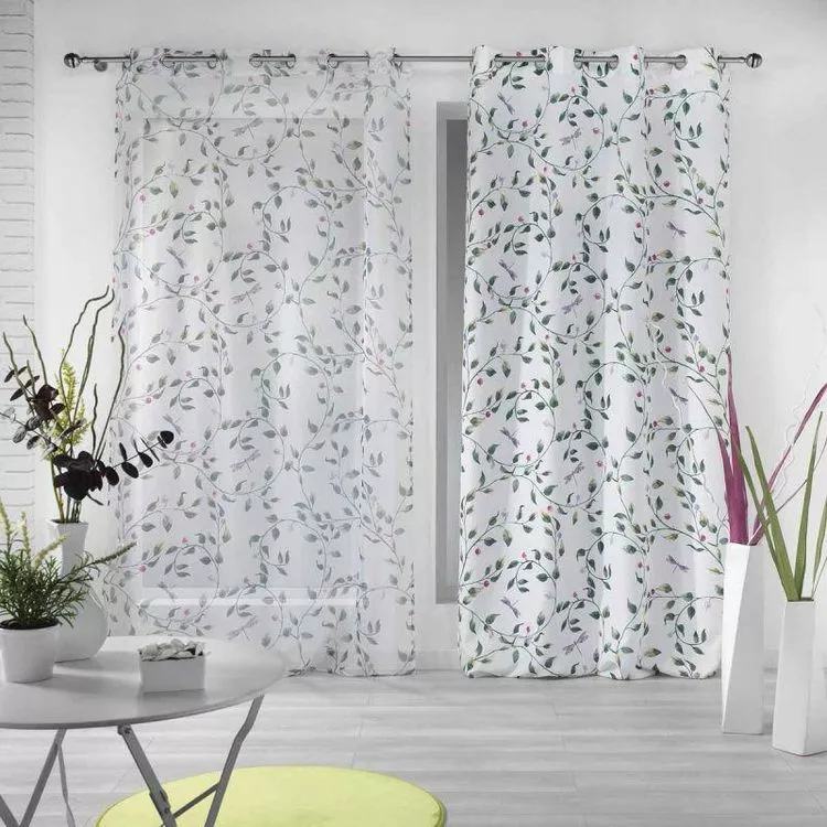 Paris Prix Rideau Voilage à Œillets Ancolie 140x240cm Blanc – Image 3