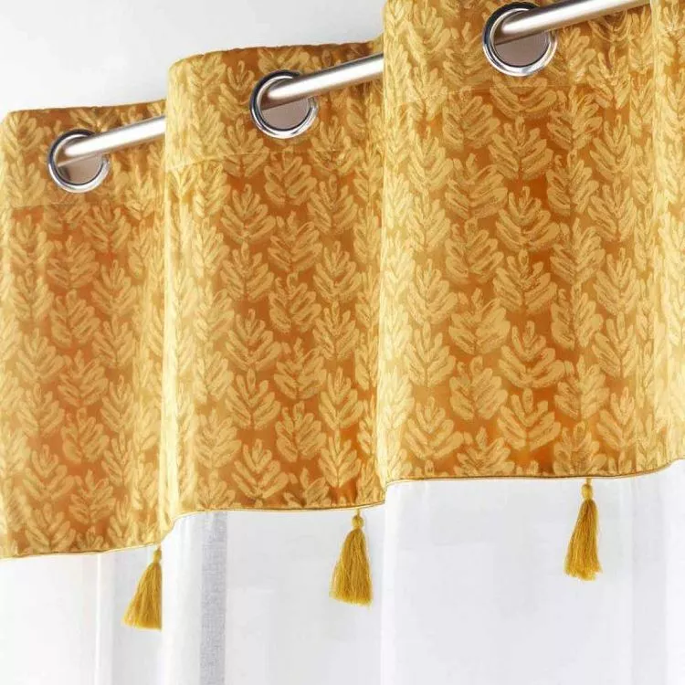 Paris Prix Rideau Voilage à Œillets Evie 140x280cm Ocre – Image 2