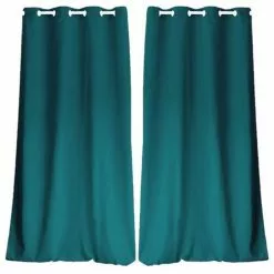 TOILINUX Lot De 2 Rideaux Panama - 240 Cm X 135 Cm - Vert émeraude