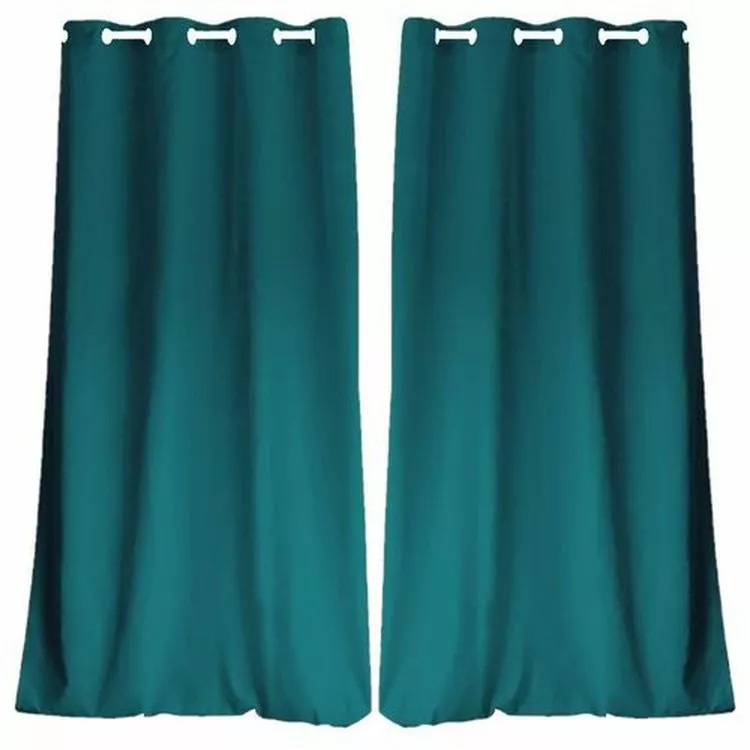 TOILINUX Lot De 2 Rideaux Panama - 240 Cm X 135 Cm - Vert émeraude