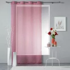 Paris Prix Rideau Voilage à Œillets Stellaire 140x240cm Rouge