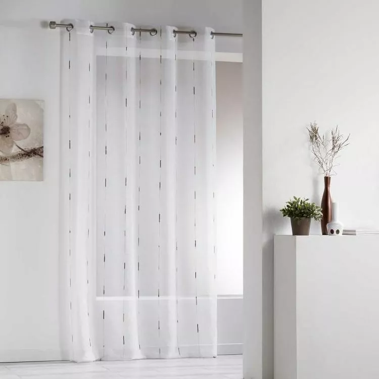 Paris Prix Rideau Voilage Chenilla 140x260cm Naturel