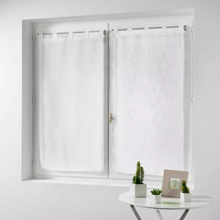 Paris Prix Paire De Voilages Haltona 60x120cm Blanc